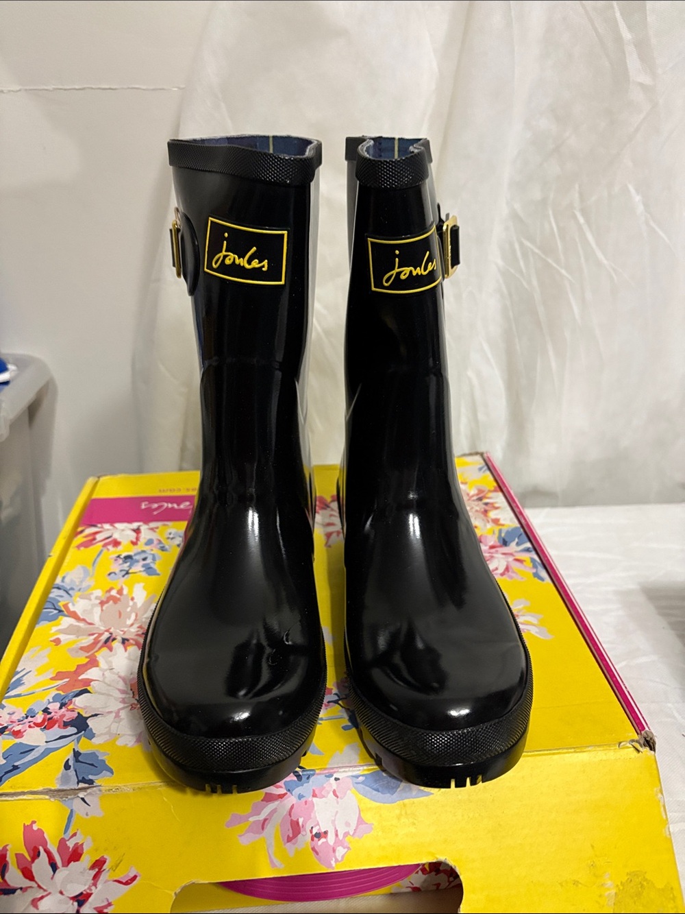 Joules Black Rain Boots size US 6 NWT